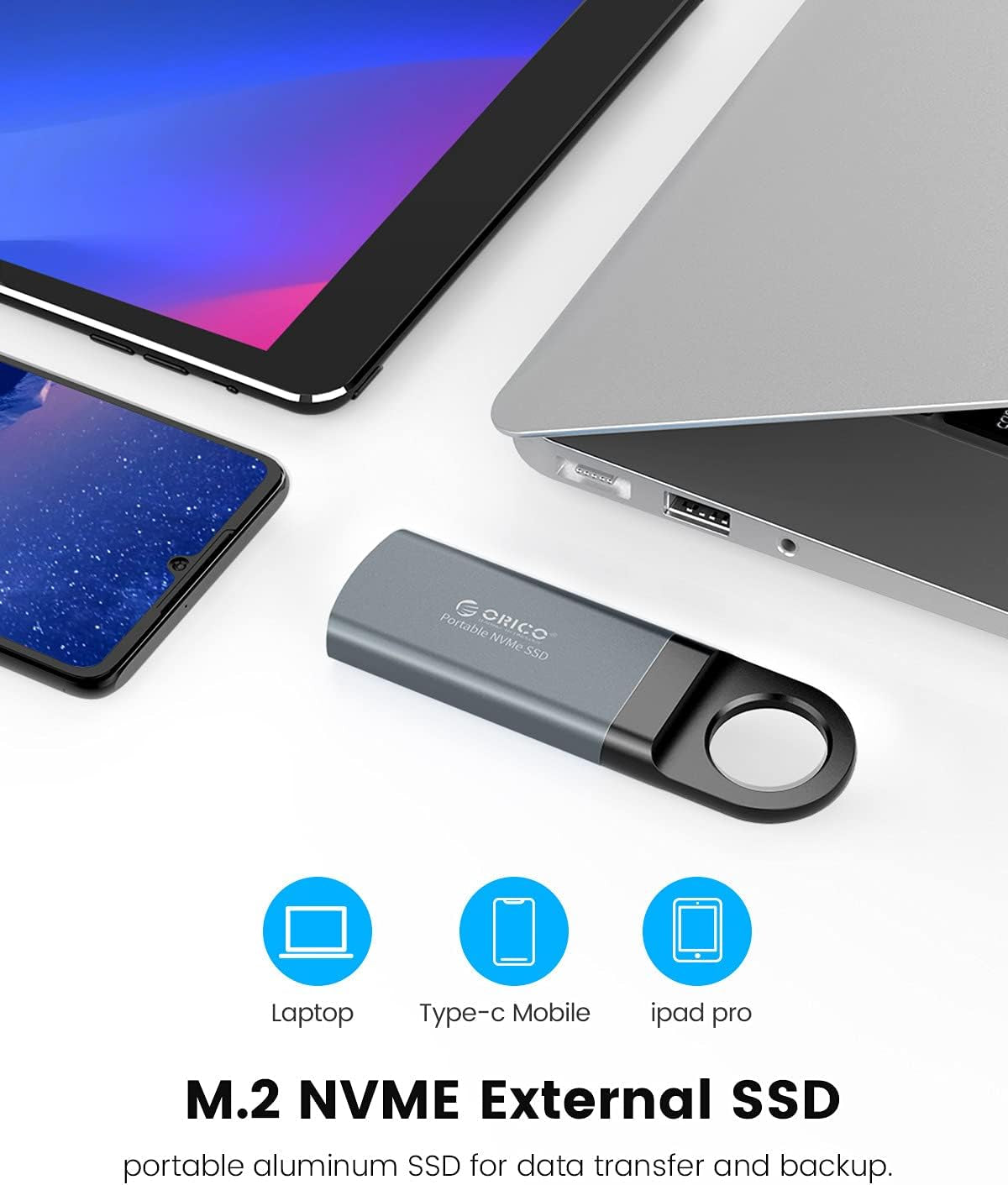 128GB Mini M.2 NVME Portable SSD External Solid State Drive Hard Drive up to 940Mb/S with 3D NAND/USB 3.1 Gen 2 Type C for Laptop Mac Phones and More (SSD Included)-Gv100 Grey