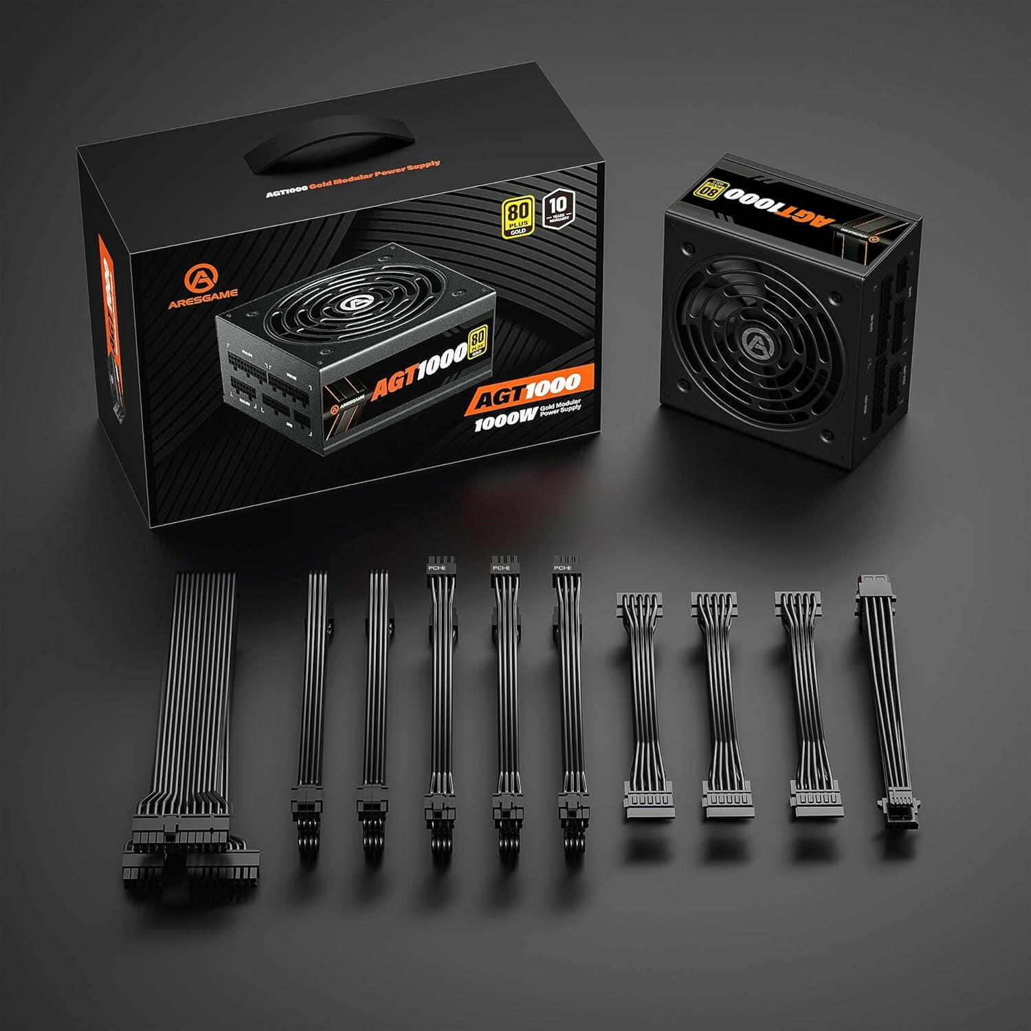 Power Supply 1000W 80+ Gold Fully Modular PSU (, AGT1000).