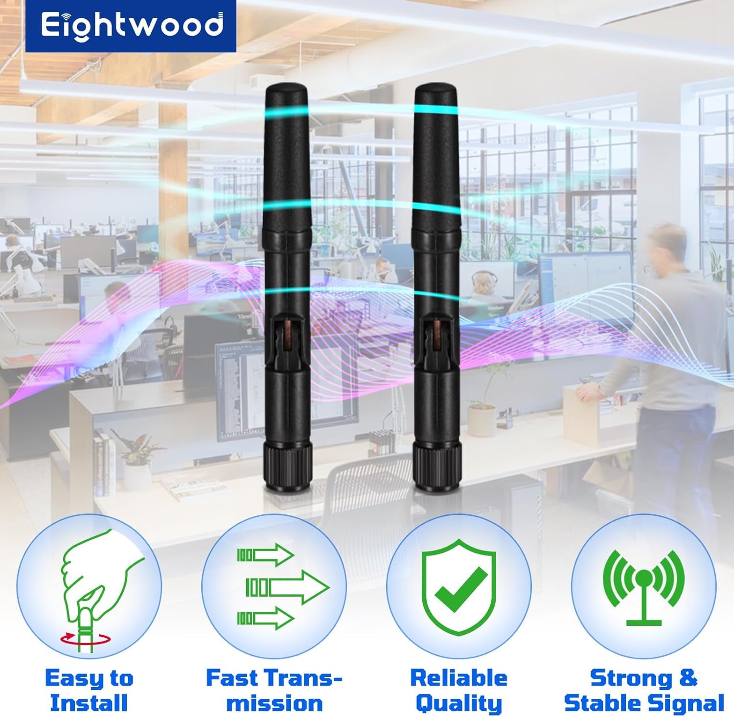 Small Wifi Antenna Dual Band 2.4Ghz 5Ghz RP-SMA Antenna 2Pcs for PC Desktop Computer Pcie Card Wifi Router Wireless Back up Camera