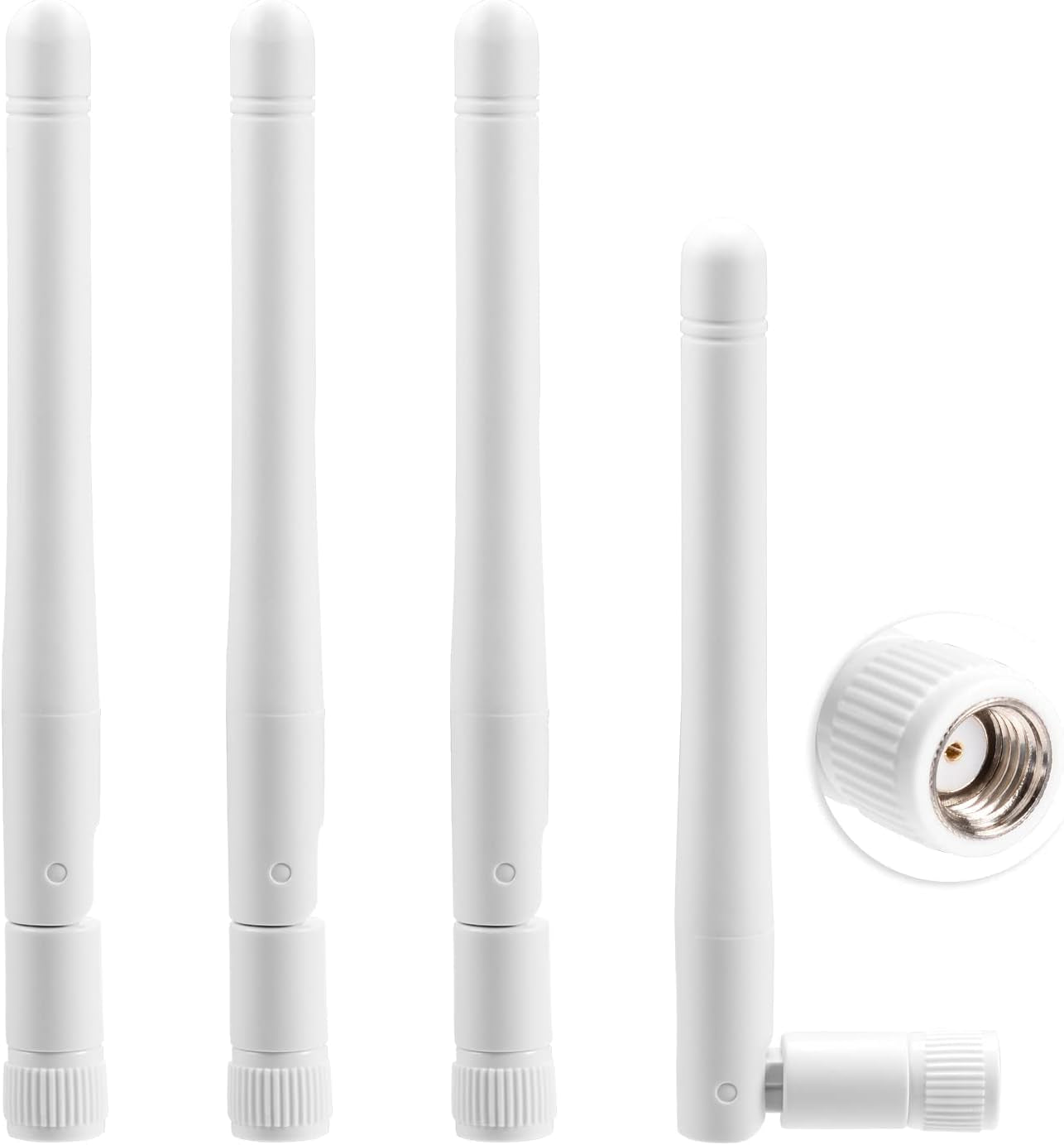 External Wifi Antenna RP-SMA 2.4Ghz 5Ghz 5.8Ghz 3Dbi Dual Band Wireless Antennas Replacement (4-Pack) for Wifi Router Security IP Camera Access Point USB Wifi Adapter