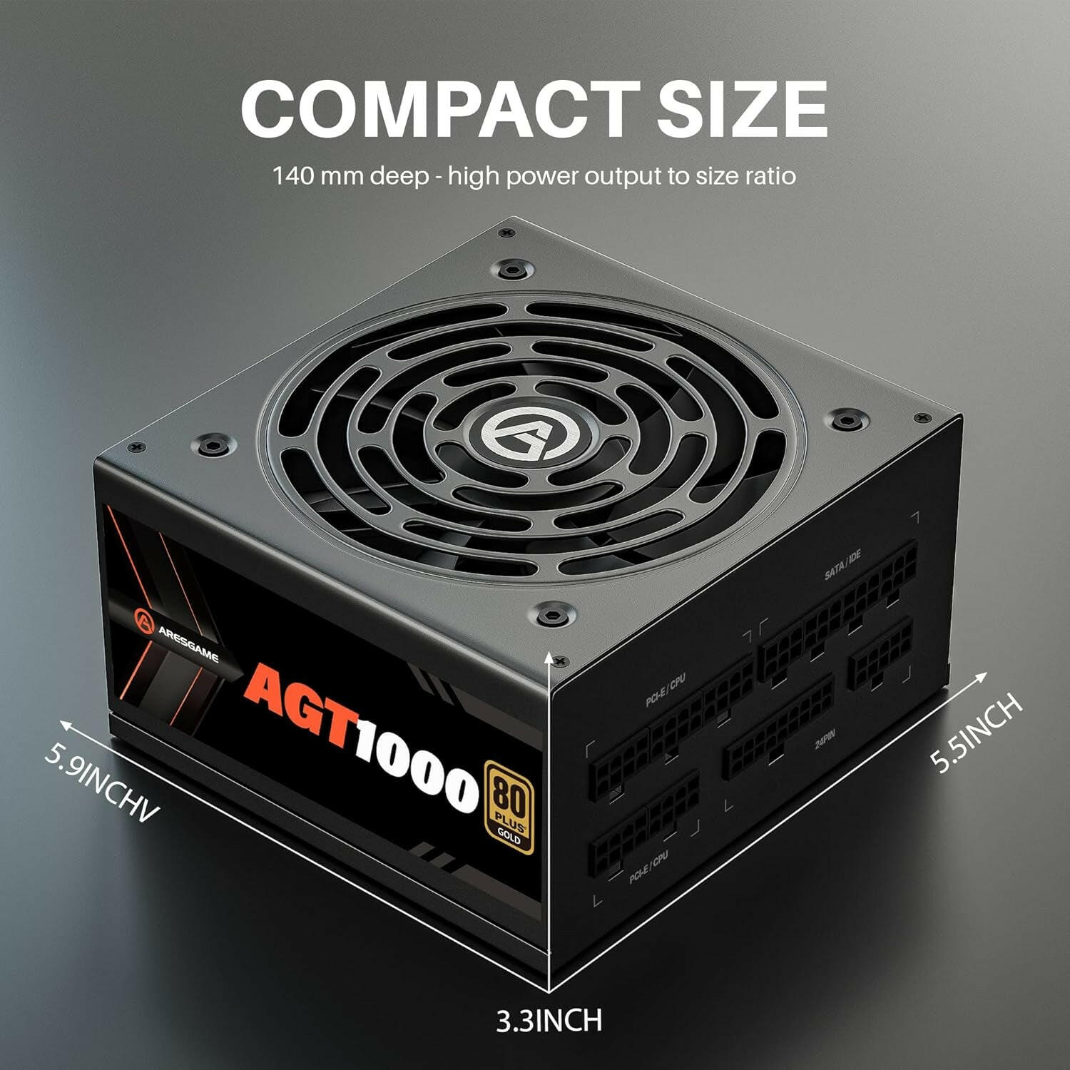 Power Supply 1000W 80+ Gold Fully Modular PSU (, AGT1000).