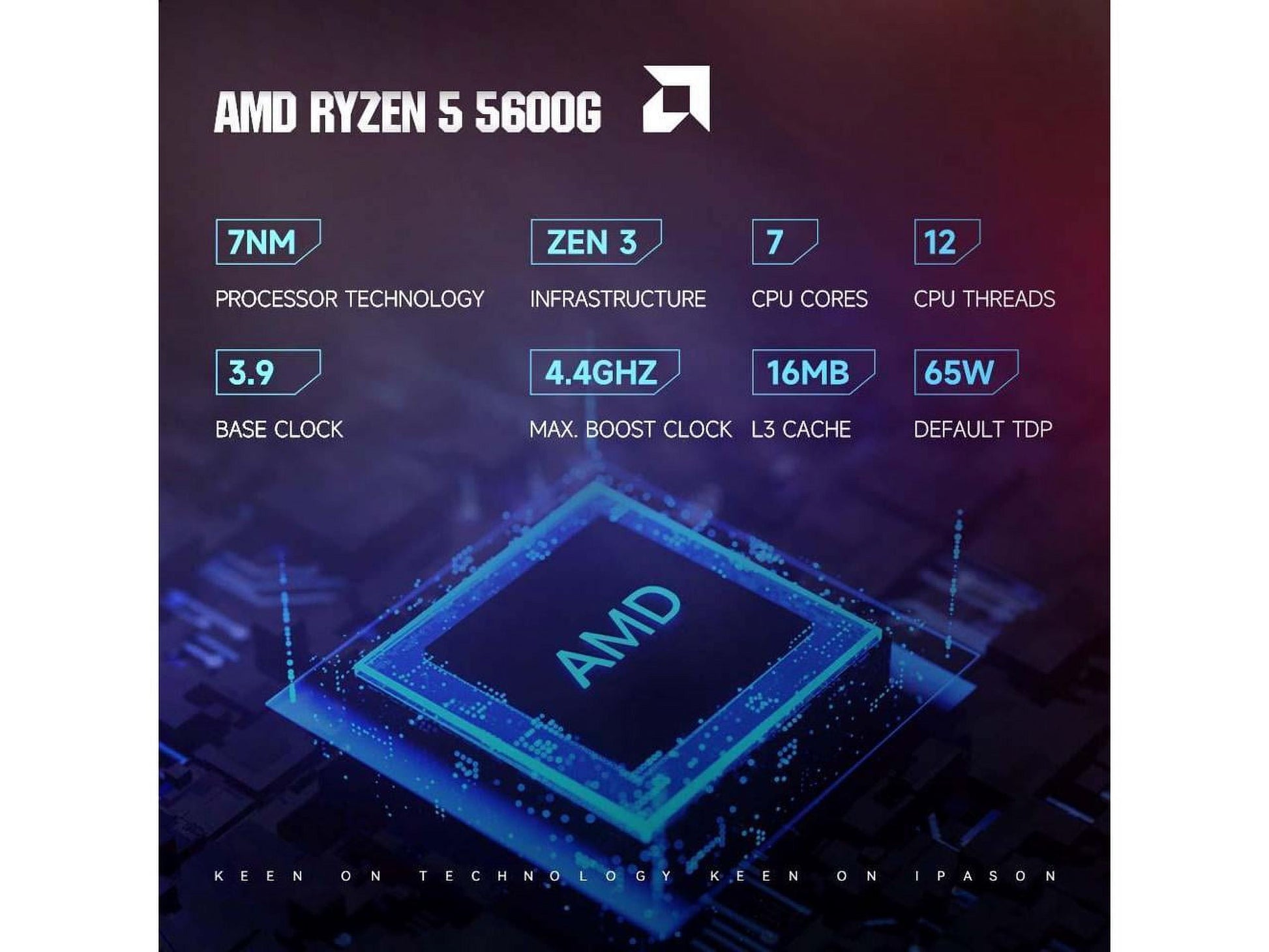 Gaming Desktop PC, AMD Ryzen 5 5600G 3.9Ghz, Radeon Graphics, 1TB SSD, 16GB DDR4 Ram, Windows 11 Home