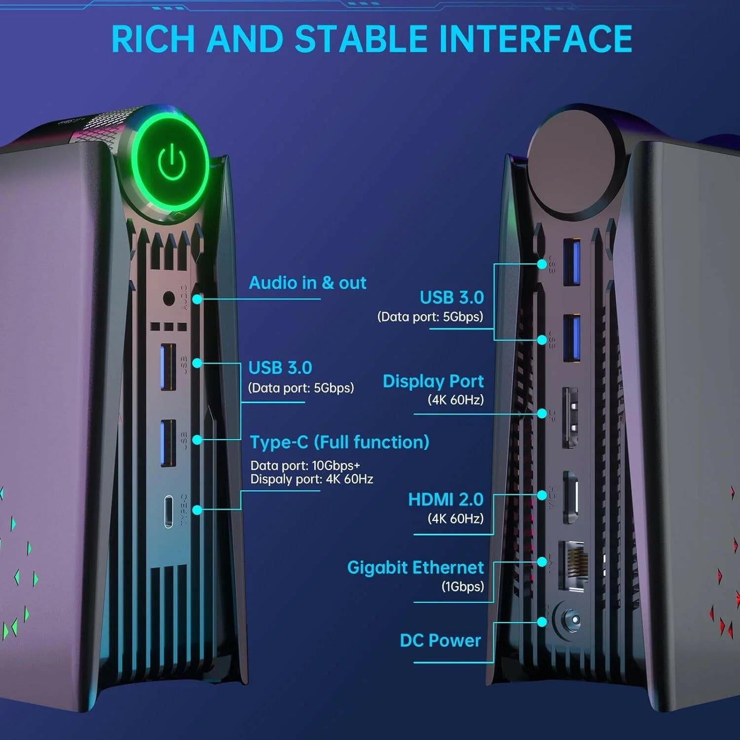 Mini Gaming PC, AMD Ryzen 7 5600U, 16GB, 512GB Nvme SSD.