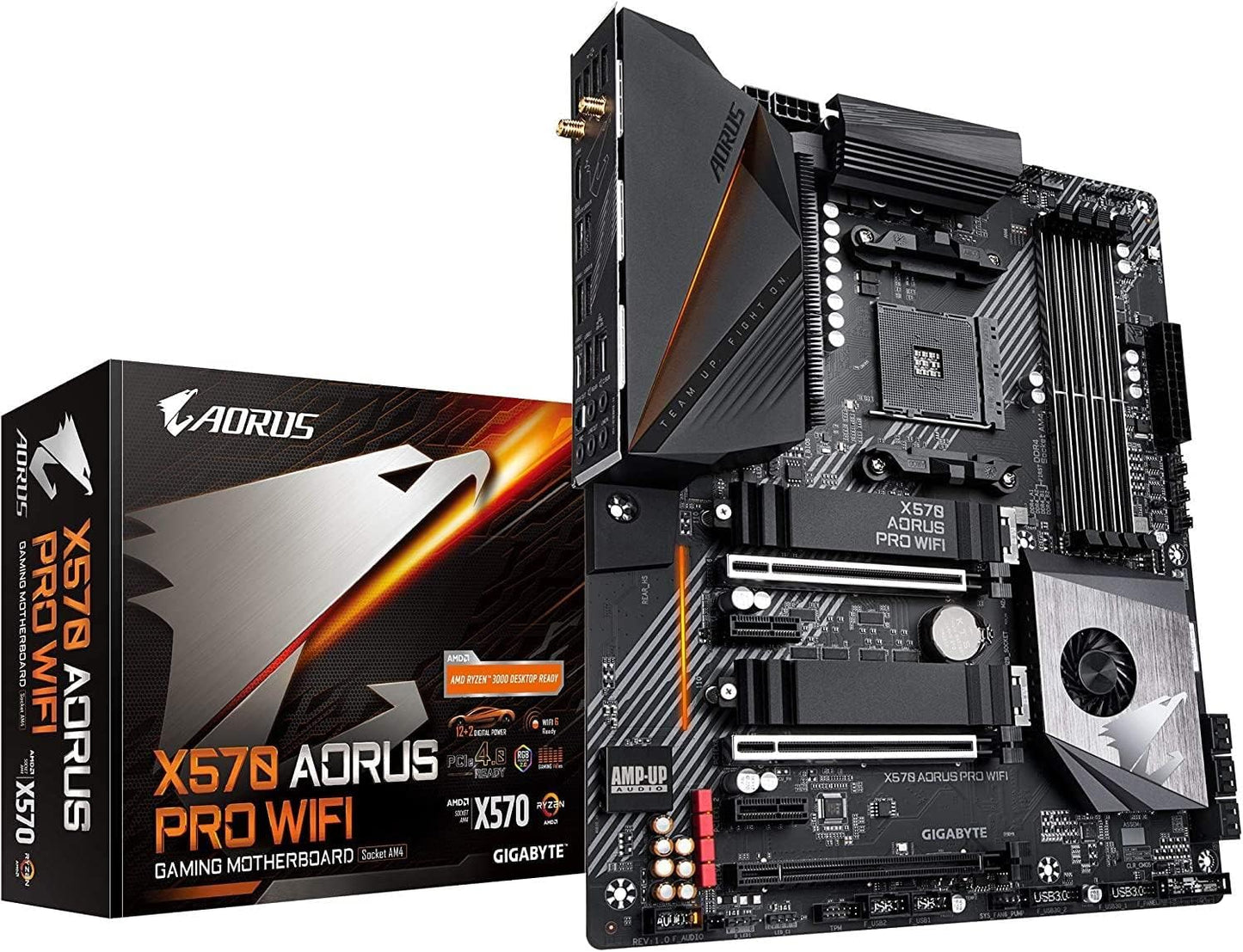 X570 AORUS PRO Wi-Fi (AMD Ryzen 3000/X570/Atx/Pcie4.0/Ddr4/Usb3.1/Realtek Alc1220-Vb/Fins-Array Heatsink/Rgb Fusion 2.0/2Xm.2 Thermal Guard/Gaming Motherboard)