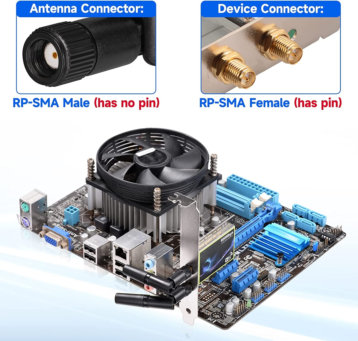 Small Wifi Antenna Dual Band 2.4Ghz 5Ghz RP-SMA Antenna 2Pcs for PC Desktop Computer Pcie Card Wifi Router Wireless Back up Camera