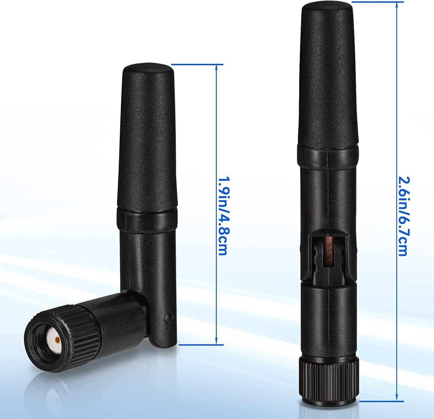 Small Wifi Antenna Dual Band 2.4Ghz 5Ghz RP-SMA Antenna 2Pcs for PC Desktop Computer Pcie Card Wifi Router Wireless Back up Camera