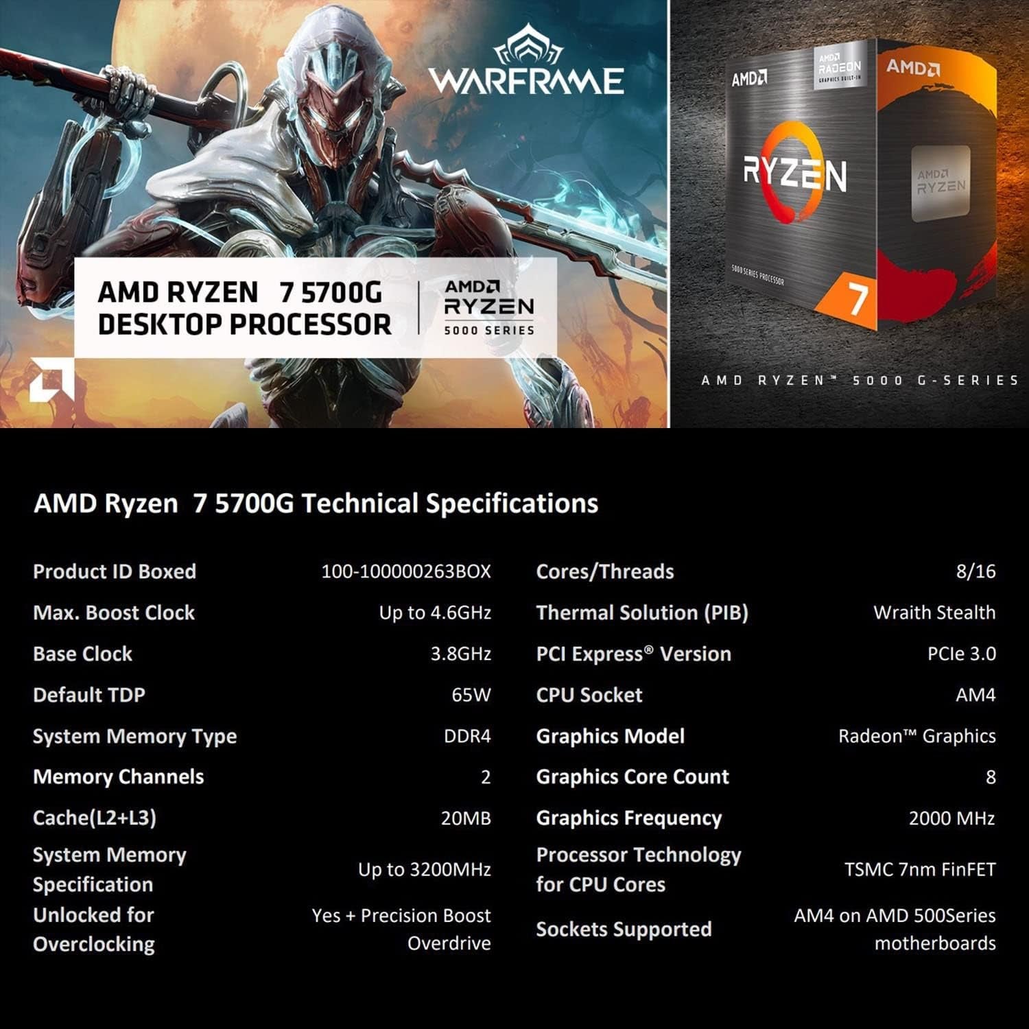 Micro Center AMD Ryzen 7 5700G 8-Core 16-Thread AM4 Unlocked Desktop Processor with ASUS ROG Strix B550-F Gaming (WI-FI) Pcie 4.0, 2.5Gb LAN, BIOS Flashback, HDMI 2.1 ATX Gaming Motherboard