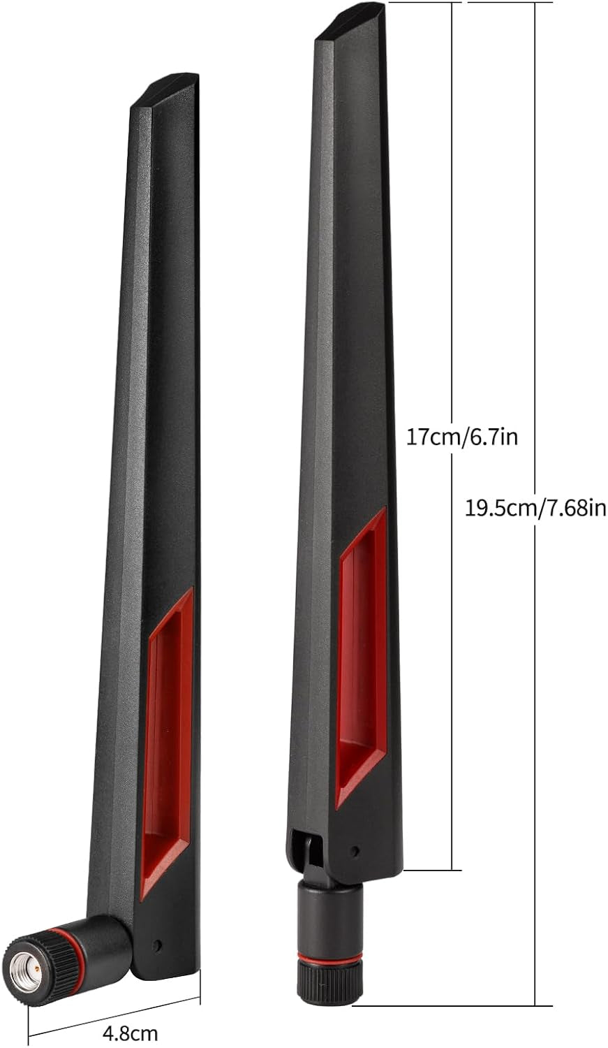 Wifi Antenna with RP-SMA Male Connector, 2.4Ghz 5Ghz 5.8Ghz Dual Band Antenna for PCI-E Wifi Network Card USB Wireless Camera Router Hotspot Etc. 2Pcs